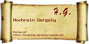 Hochrein Gergely névjegykártya